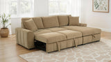 Pastrana Upholstered Sleeper Sectional Sofa Camel from Coaster - Luna Furniture