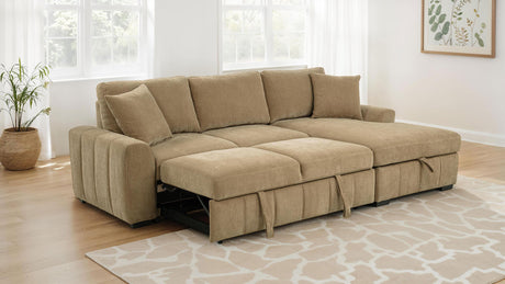 Pastrana Upholstered Sleeper Sectional Sofa Camel from Coaster - Luna Furniture