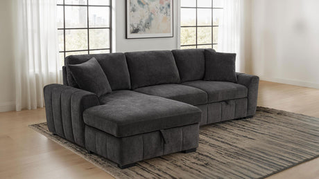Pastrana Upholstered Sleeper Sectional Sofa Charcoal Grey from Coaster - Luna Furniture