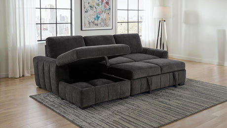 Pastrana Upholstered Sleeper Sectional Sofa Charcoal Grey from Coaster - Luna Furniture
