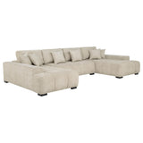 Cannella Beige U-Shaped Double Chaise 3-Piece Sectional from Coaster - Luna Furniture