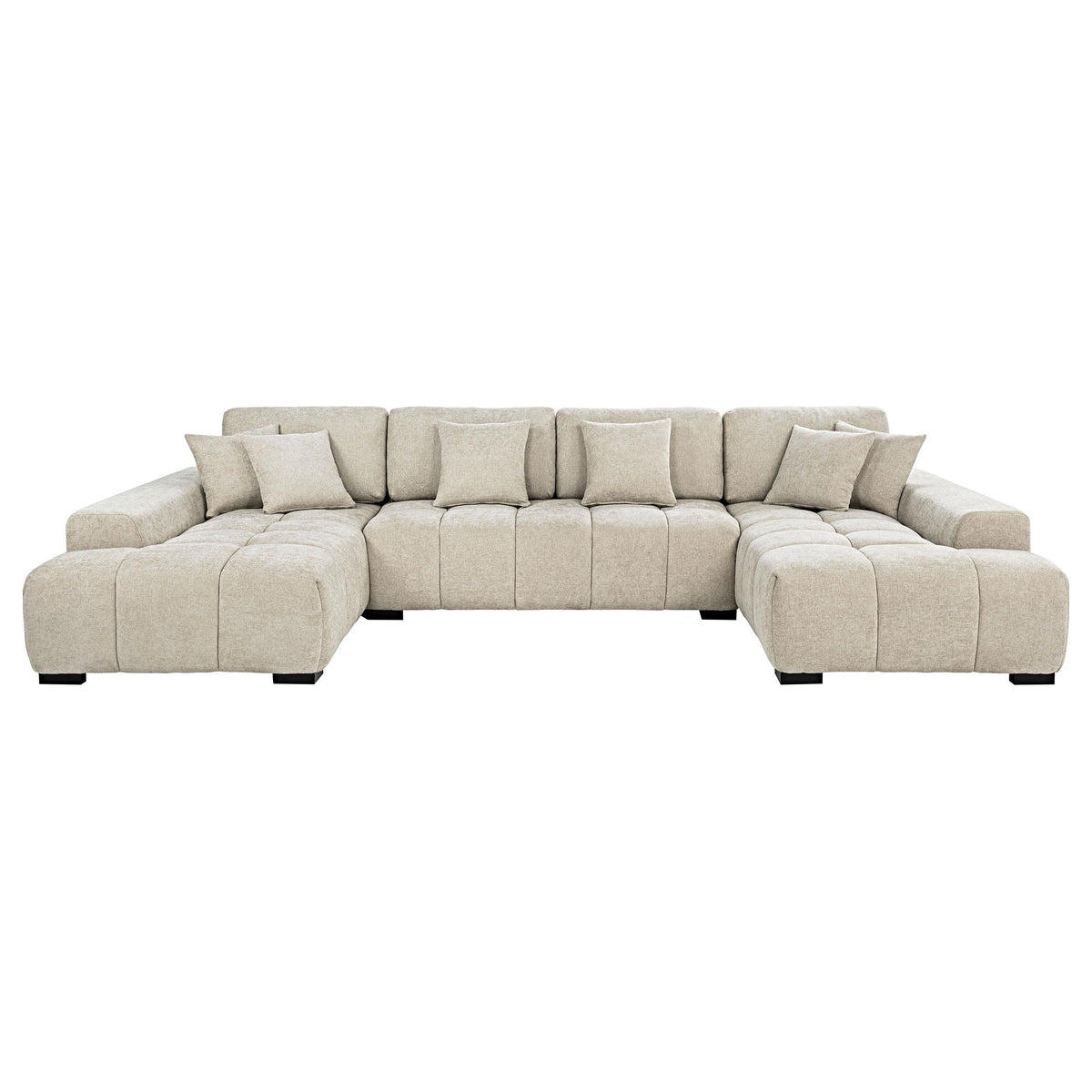 Cannella Beige U-Shaped Double Chaise 3-Piece Sectional from Coaster - Luna Furniture