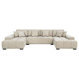 Cannella Beige U-Shaped Double Chaise 3-Piece Sectional from Coaster - Luna Furniture
