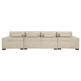 Cannella Beige U-Shaped Double Chaise 3-Piece Sectional from Coaster - Luna Furniture