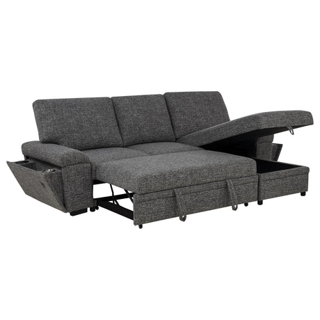 Demko Granite Sleeper Sectional Sofa with Speaker and Storage Chaise from Coaster - Luna Furniture
