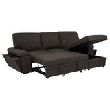 Demko Brown Sleeper Sectional Sofa with Speaker and Storage Chaise from Coaster - Luna Furniture