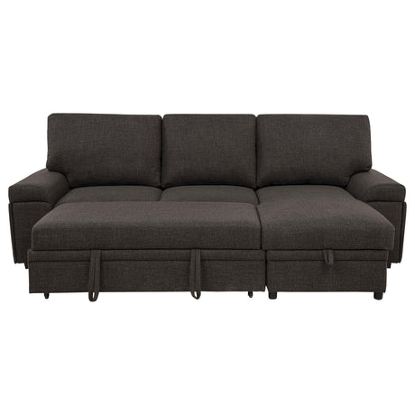 Demko Brown Sleeper Sectional Sofa with Speaker and Storage Chaise from Coaster - Luna Furniture