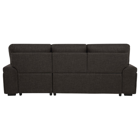 Demko Brown Sleeper Sectional Sofa with Speaker and Storage Chaise from Coaster - Luna Furniture