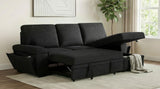 Demko Black Sleeper Sectional Sofa with Speaker and Storage Chaise from Coaster - Luna Furniture