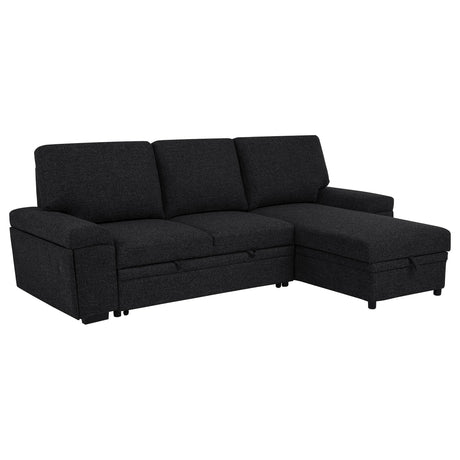 Demko Black Sleeper Sectional Sofa with Speaker and Storage Chaise from Coaster - Luna Furniture