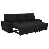 Demko Black Sleeper Sectional Sofa with Speaker and Storage Chaise from Coaster - Luna Furniture
