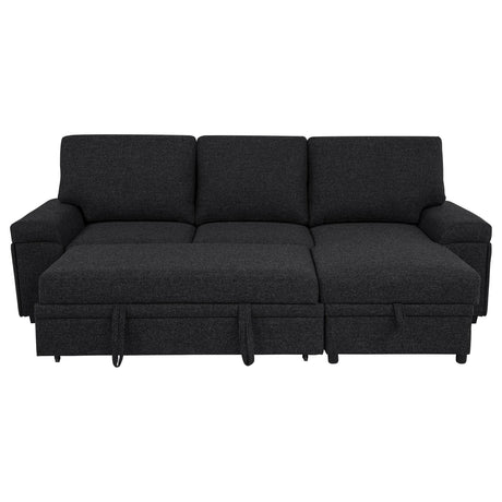 Demko Black Sleeper Sectional Sofa with Speaker and Storage Chaise from Coaster - Luna Furniture