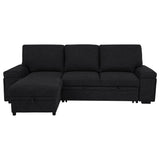 Demko Black Sleeper Sectional Sofa with Speaker and Storage Chaise from Coaster - Luna Furniture