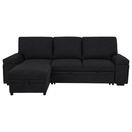 Demko Black Sleeper Sectional Sofa with Speaker and Storage Chaise from Coaster - Luna Furniture