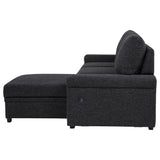 Demko Black Sleeper Sectional Sofa with Speaker and Storage Chaise from Coaster - Luna Furniture
