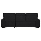 Demko Black Sleeper Sectional Sofa with Speaker and Storage Chaise from Coaster - Luna Furniture