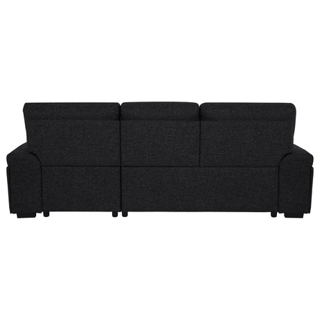 Demko Black Sleeper Sectional Sofa with Speaker and Storage Chaise from Coaster - Luna Furniture