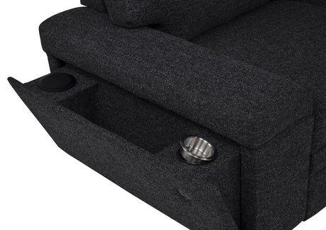 Demko Black Sleeper Sectional Sofa with Speaker and Storage Chaise from Coaster - Luna Furniture