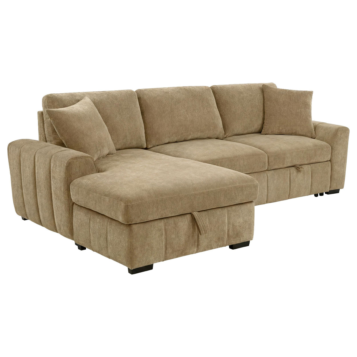 Pastrana Camel Upholstered Sleeper Sectional Sofa with LAF Chaise from Coaster - Luna Furniture