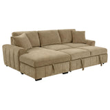 Pastrana Camel Upholstered Sleeper Sectional Sofa with LAF Chaise from Coaster - Luna Furniture