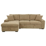 Pastrana Camel Upholstered Sleeper Sectional Sofa with LAF Chaise from Coaster - Luna Furniture