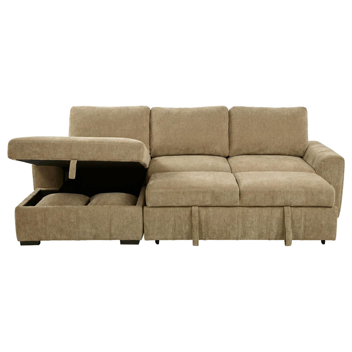 Pastrana Camel Upholstered Sleeper Sectional Sofa with LAF Chaise from Coaster - Luna Furniture