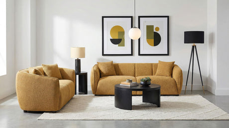 Aleisha Mustard Yellow 2-piece Chenille Upholstered Sofa Set from Coaster - Luna Furniture