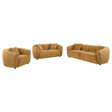 Aleisha Mustard Yellow 3-piece Chenille Upholstered Living Room Set from Coaster - Luna Furniture