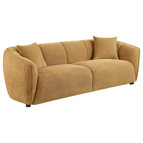 Aleisha Mustard Yellow 3-piece Chenille Upholstered Living Room Set from Coaster - Luna Furniture