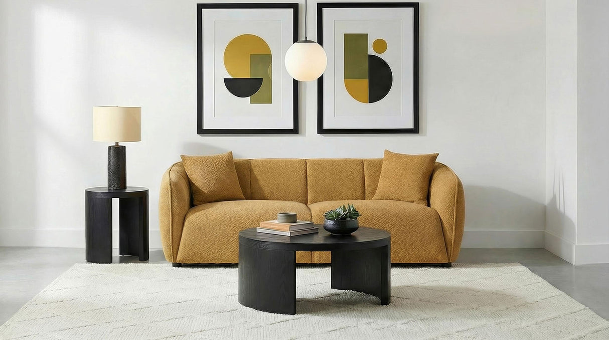 Aleisha Mustard Yellow Chenille Upholstered Sofa from Coaster - Luna Furniture