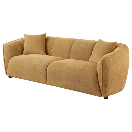 Aleisha Mustard Yellow Chenille Upholstered Sofa from Coaster - Luna Furniture