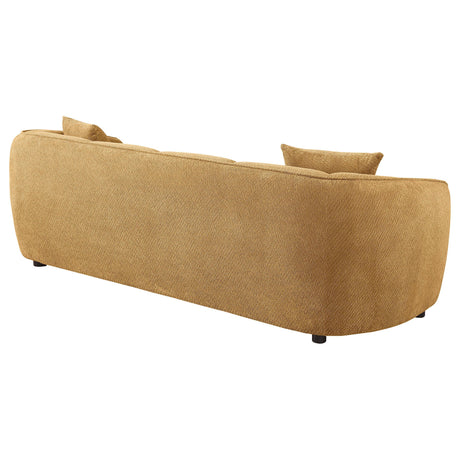Aleisha Mustard Yellow Chenille Upholstered Sofa from Coaster - Luna Furniture