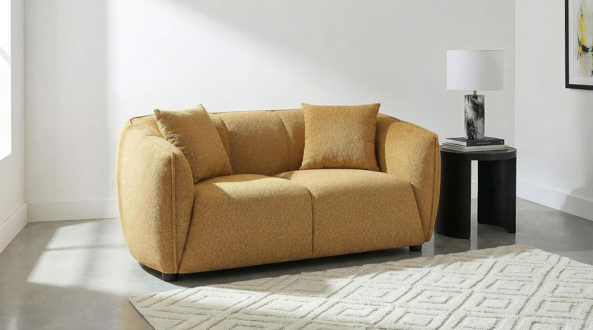 Aleisha Mustard Yellow Chenille Upholstered Loveseat from Coaster - Luna Furniture