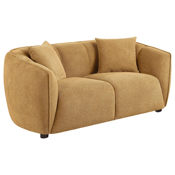 Aleisha Mustard Yellow Chenille Upholstered Loveseat