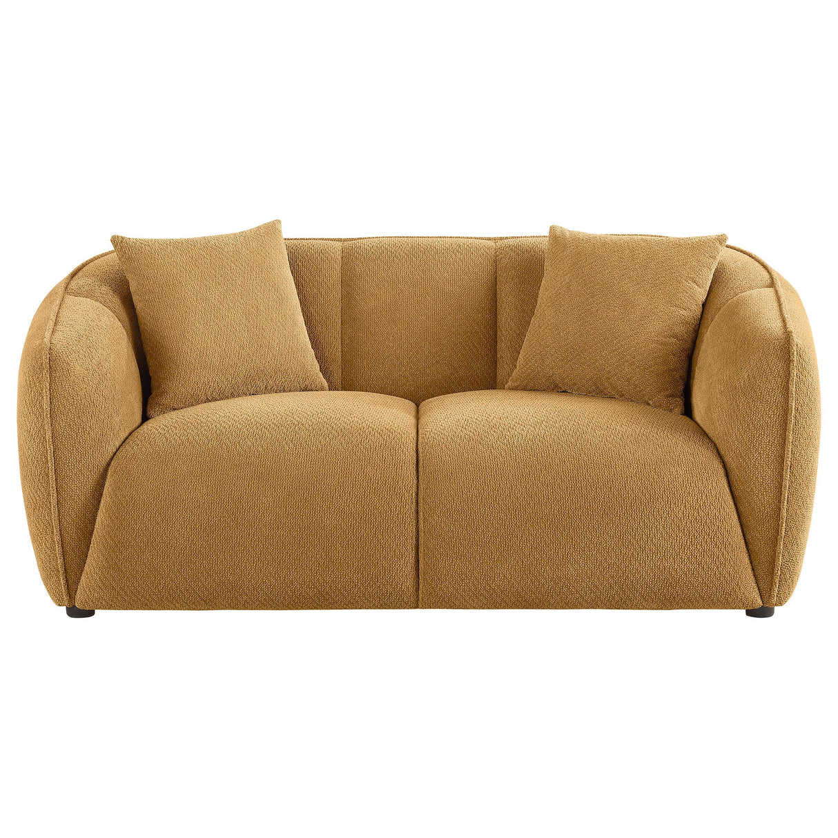 Aleisha Mustard Yellow Chenille Upholstered Loveseat from Coaster - Luna Furniture