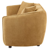 Aleisha Mustard Yellow Chenille Upholstered Loveseat from Coaster - Luna Furniture