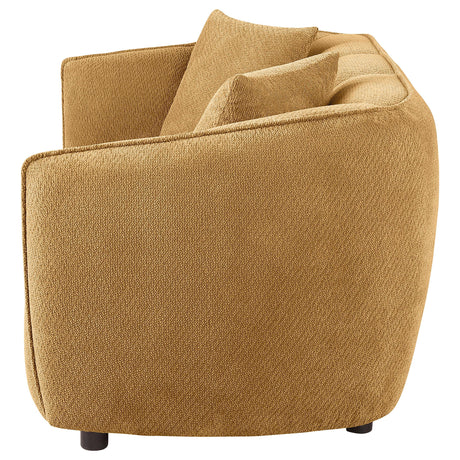 Aleisha Mustard Yellow Chenille Upholstered Loveseat from Coaster - Luna Furniture