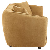 Aleisha Mustard Yellow Chenille Upholstered Loveseat from Coaster - Luna Furniture