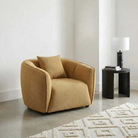 Aleisha Mustard Yellow Chenille Upholstered Accent Chair from Coaster - Luna Furniture