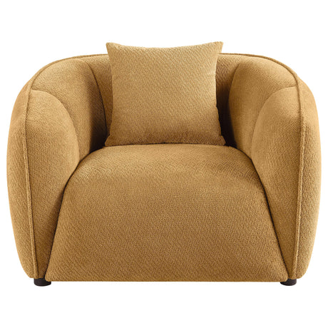 Aleisha Mustard Yellow Chenille Upholstered Accent Chair from Coaster - Luna Furniture