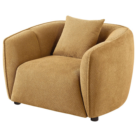 Aleisha Mustard Yellow Chenille Upholstered Accent Chair from Coaster - Luna Furniture