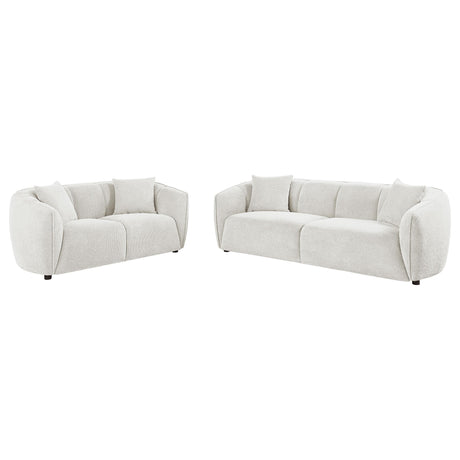 Aleisha Ivory 2-piece Chenille Upholstered Sofa Set from Coaster - Luna Furniture