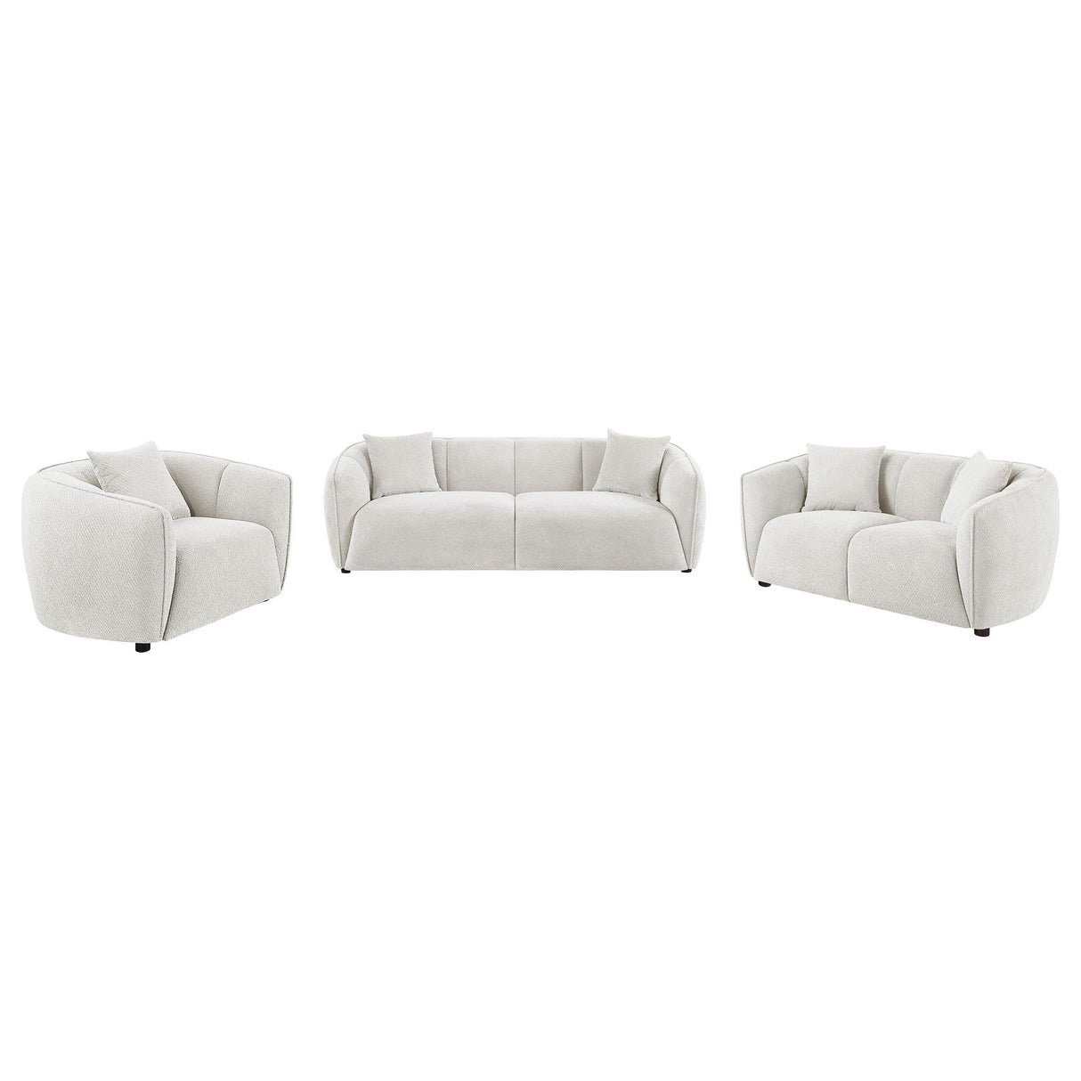 Aleisha Ivory 3-piece Chenille Upholstered Sofa Set from Coaster - Luna Furniture