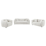 Aleisha Ivory 3-piece Chenille Upholstered Sofa Set from Coaster - Luna Furniture
