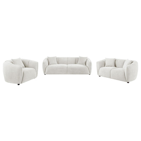 Aleisha Ivory 3-piece Chenille Upholstered Sofa Set from Coaster - Luna Furniture