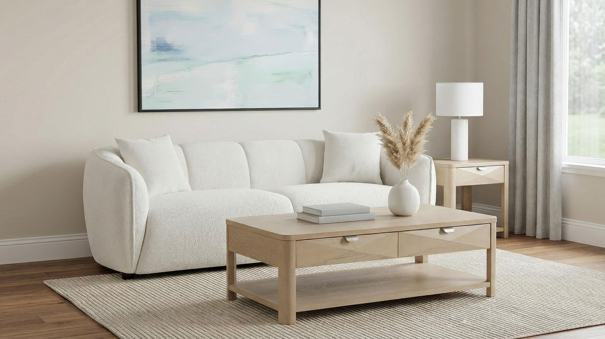 Aleisha Ivory Chenille Upholstered Sofa from Coaster - Luna Furniture