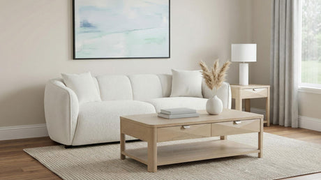 Aleisha Ivory Chenille Upholstered Sofa from Coaster - Luna Furniture
