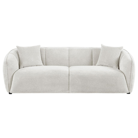Aleisha Ivory Chenille Upholstered Sofa from Coaster - Luna Furniture