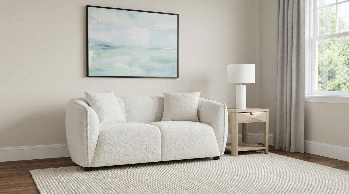 Aleisha Ivory Chenille Upholstered Loveseat from Coaster - Luna Furniture