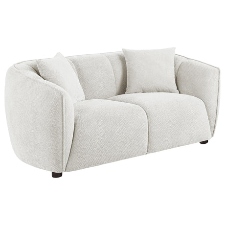 Aleisha Ivory Chenille Upholstered Loveseat from Coaster - Luna Furniture